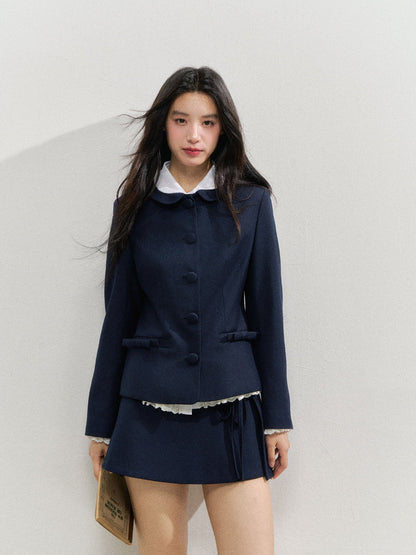 Navy Blue College-style Suit