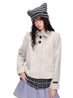 Korean Wool Blend Short Coat