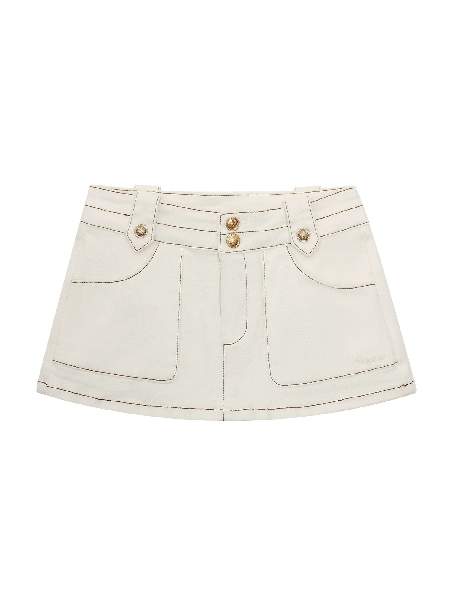 Contrast Stitch Mini Skort