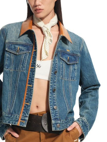 Vintage Blue Plateau Patchwork Jacket