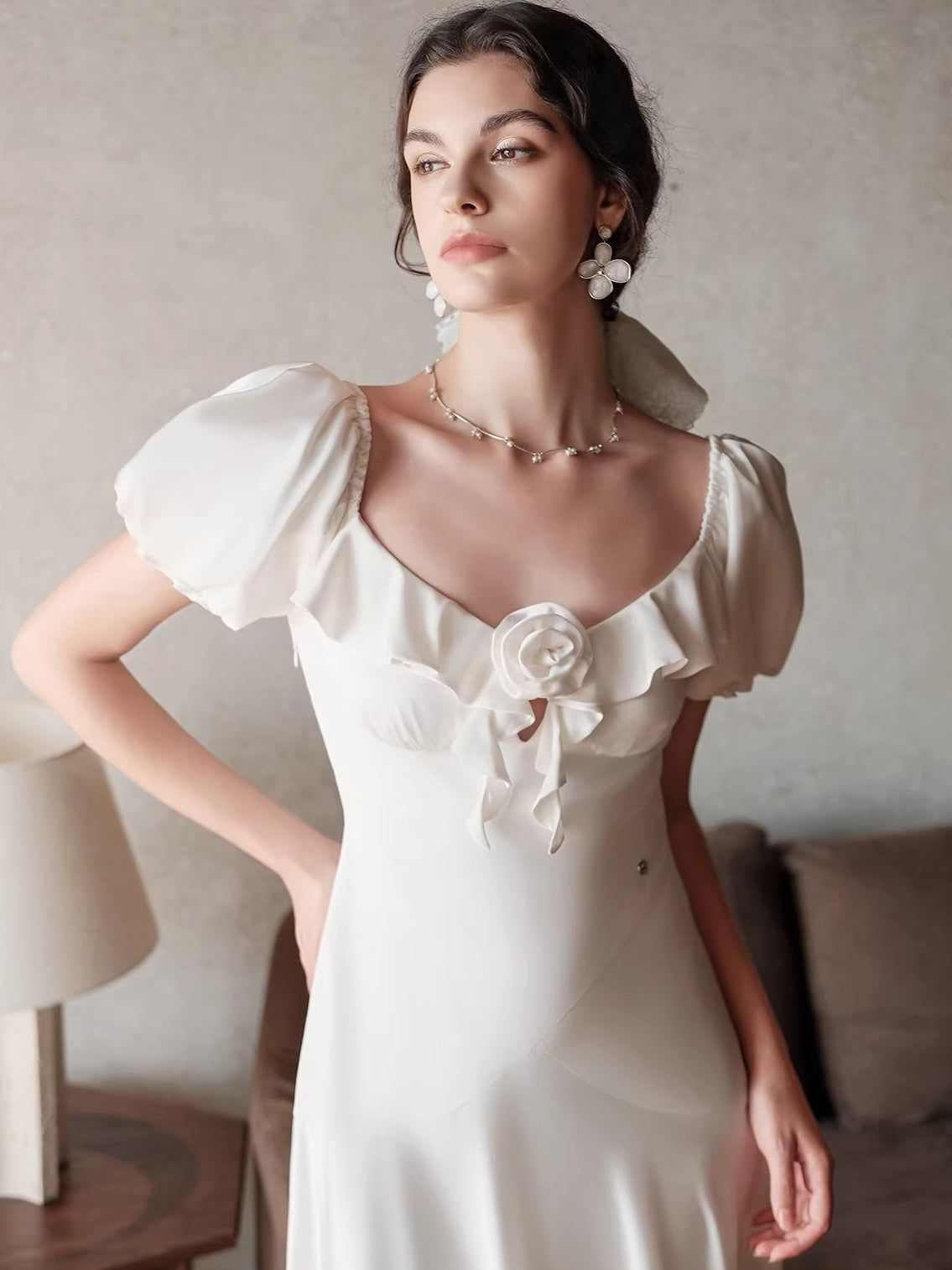 Florette Gradient Square Neck Dress