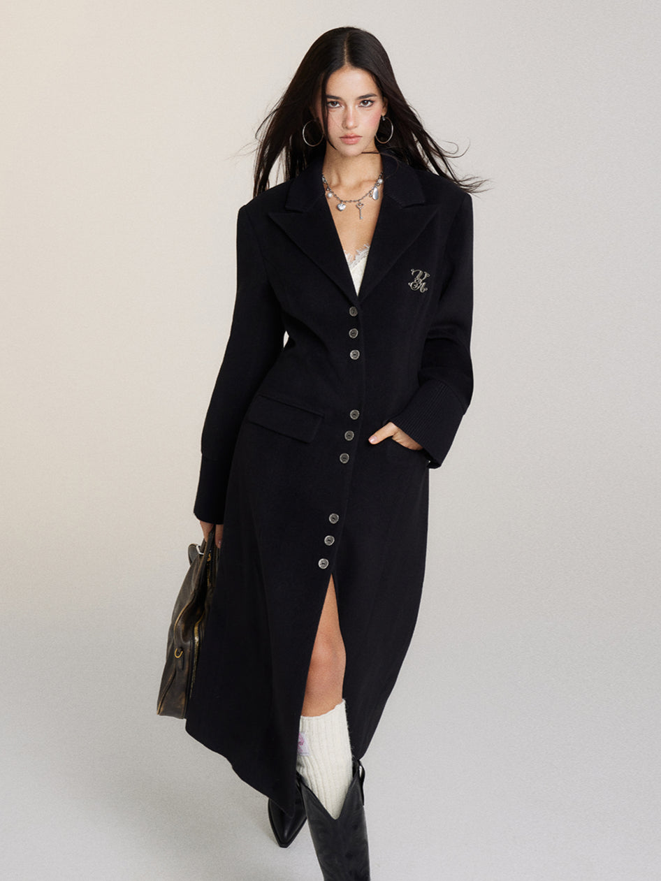 Long Woolen Blazer Coat