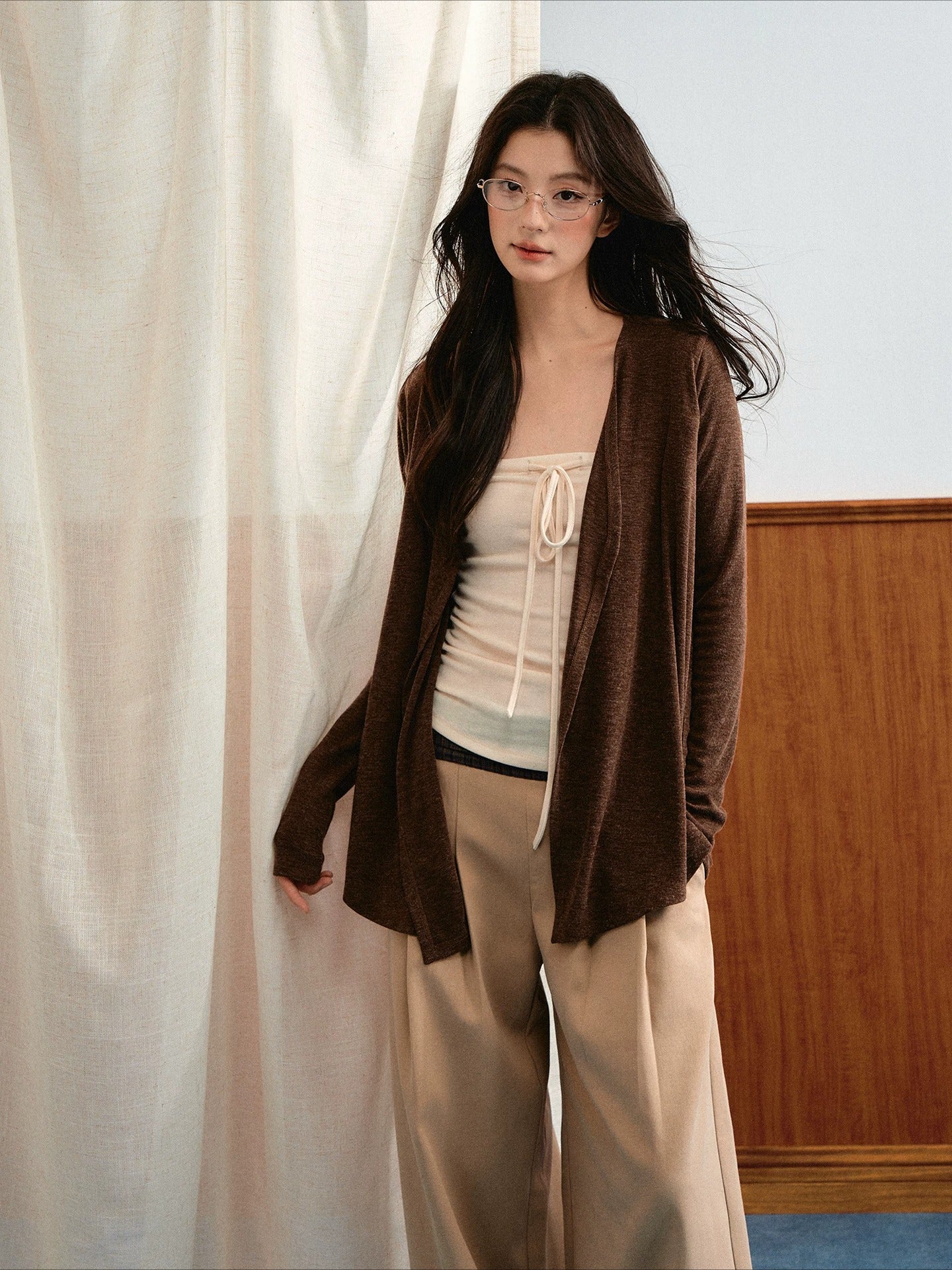 Tie Bust Cardigan Set