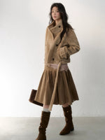 Stand Collar Cropped Fur Jacket