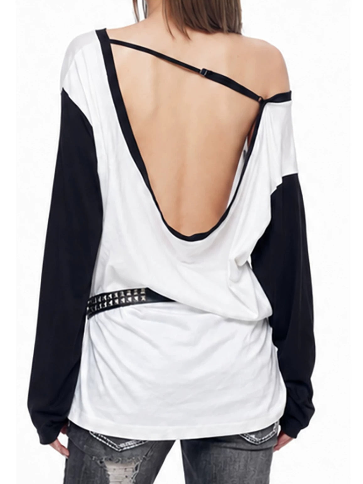 Asymmetric Backless T-Shirt