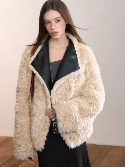 Reversible Faux Fur PU Jacket