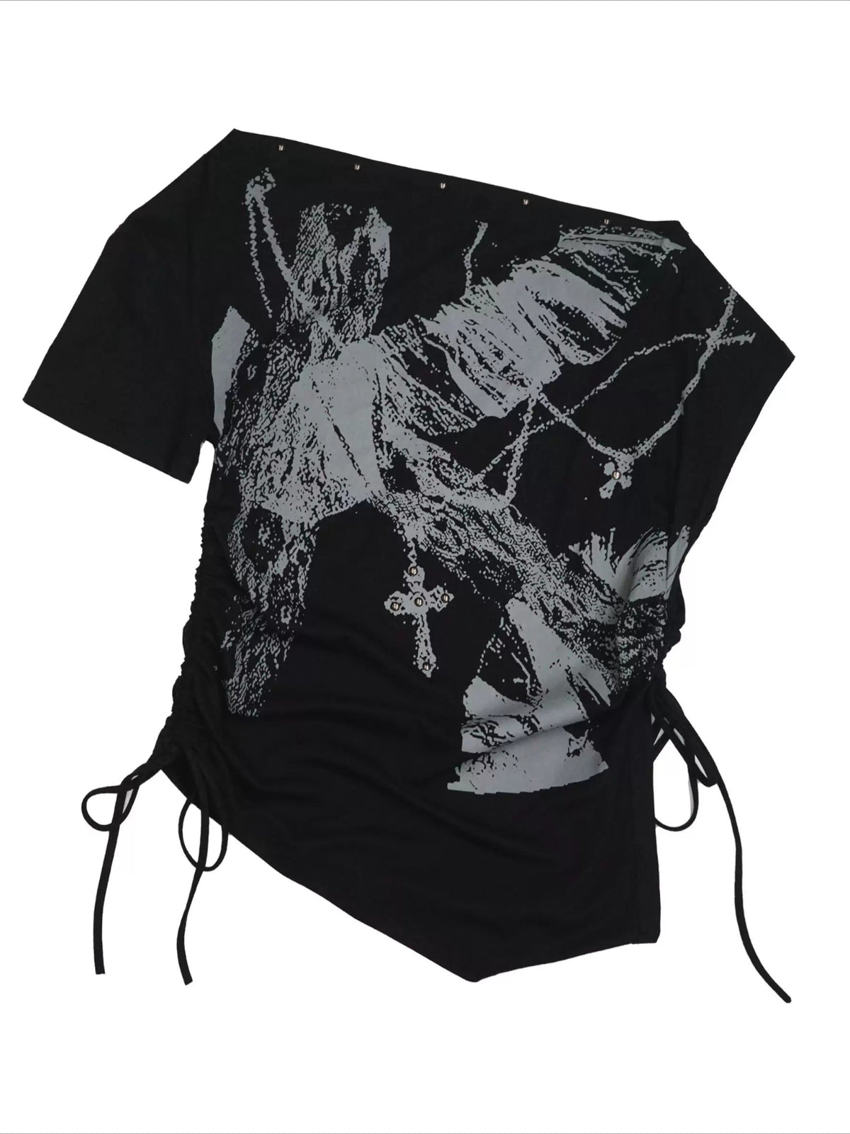 Printed Off Shoulder Tee