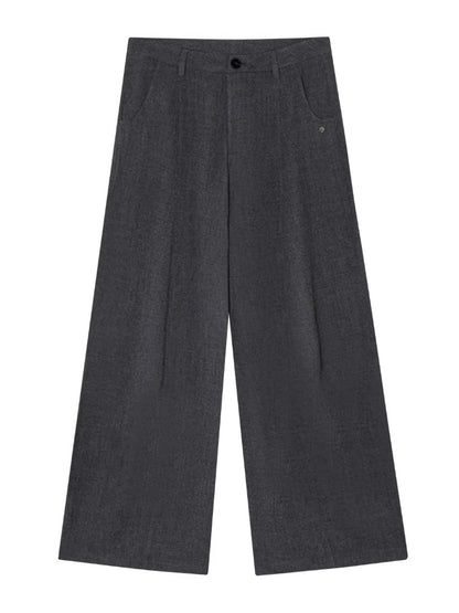 TR Front-Crease Wide-Leg Suit Pants