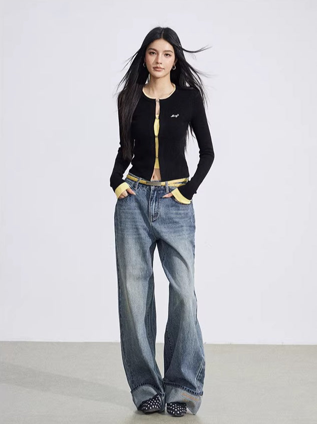 Contrast Layer Knit Top
