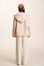 Peach Hooded Zip Coat