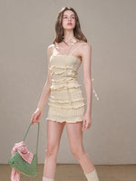 Hollow Out Cream Knit 3-Piece Set