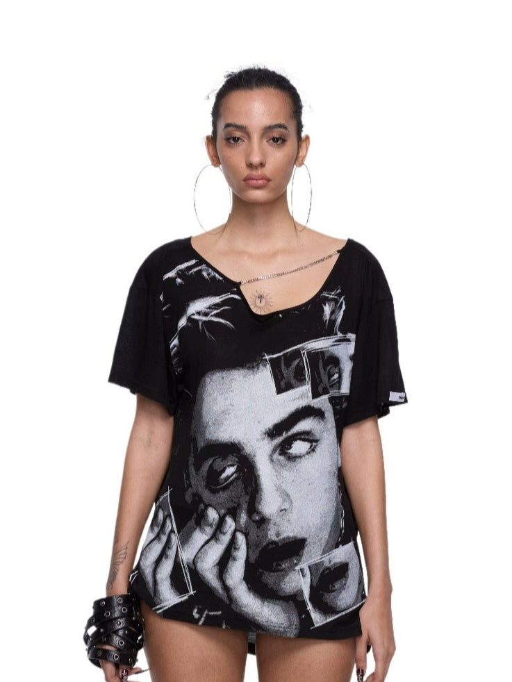 Graphic Open Back T-Shirt