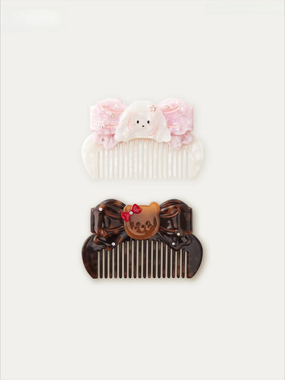 Acetate Rhinestone Bow Comb