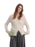 Lace V-Neck Wool Cardigan
