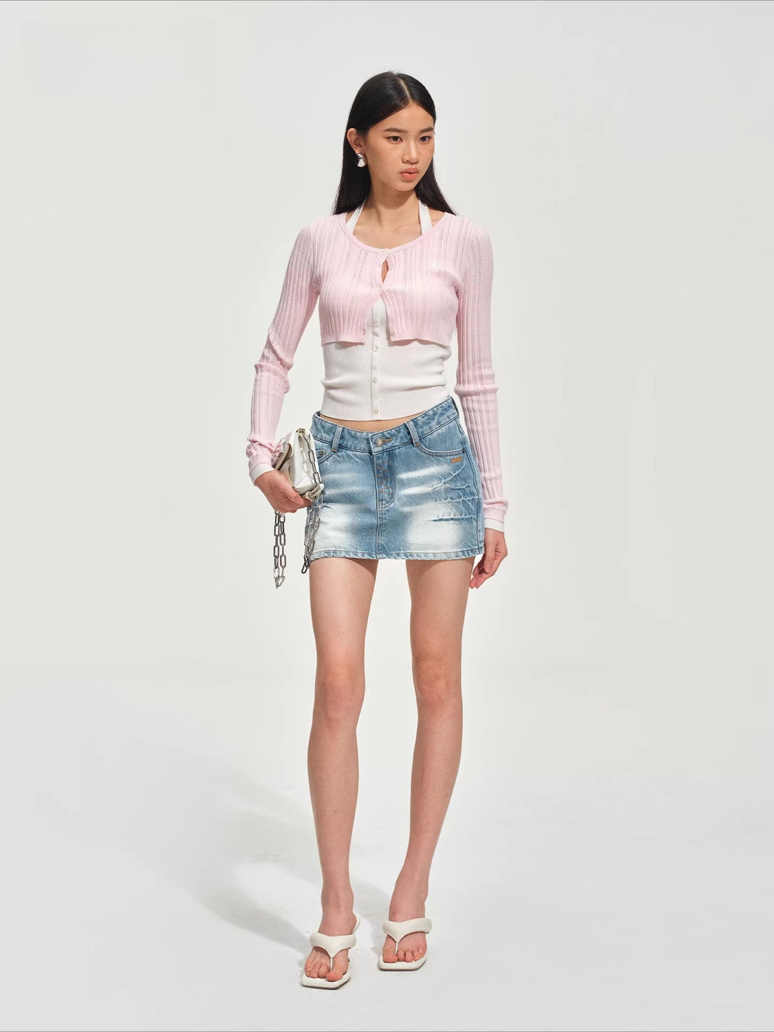 Mineral Blue Equestrian Denim Mini Skirt
