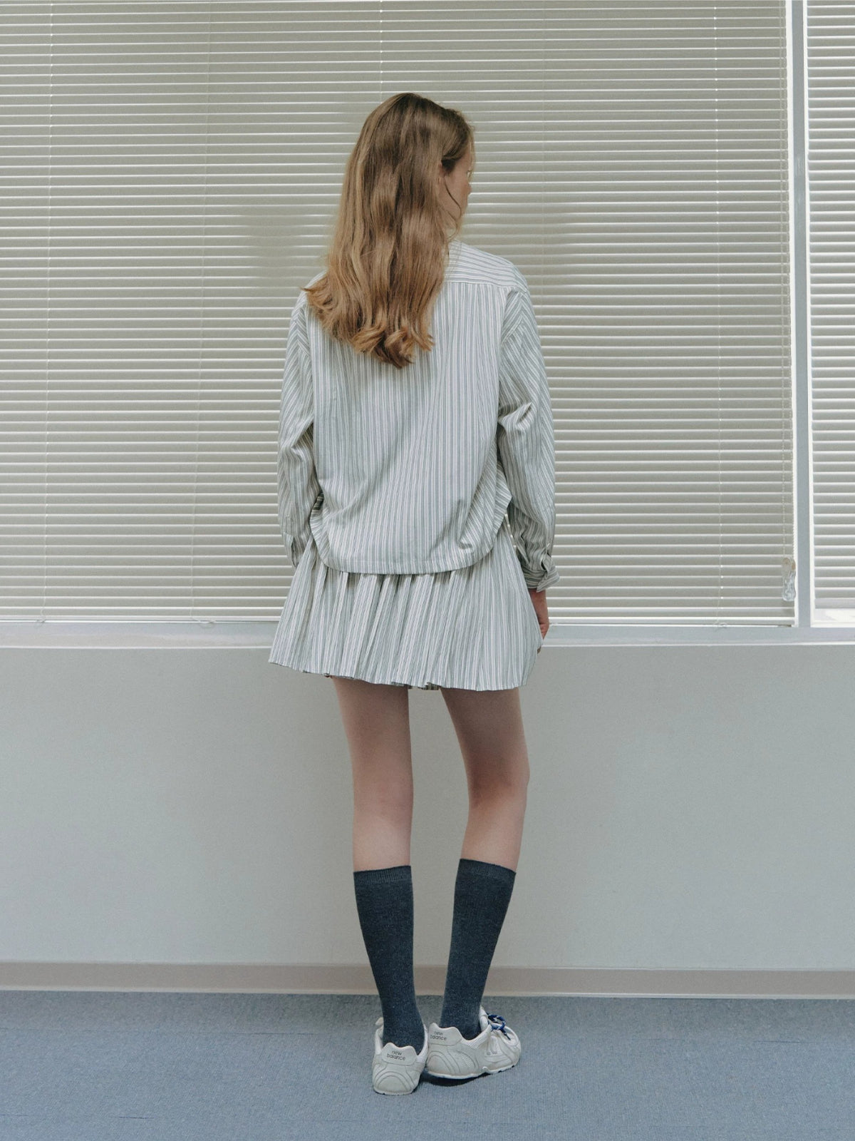 Striped Loose Shirt &amp; Skirt Set