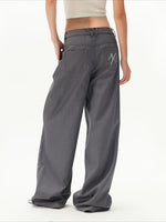 Gelain Rhinestone Asymmetric Waist Pants