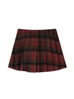 Plaid Wool Pleated Skirt