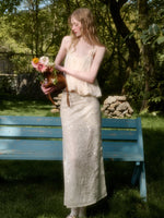 Cloud-like Sequin Embroidered Halter Top