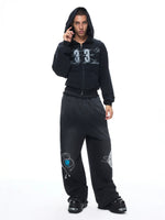 Vintage Washed Cropped Zip Hoodie