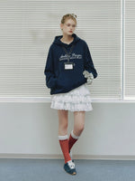 College Embroidered Cotton Hoodie
