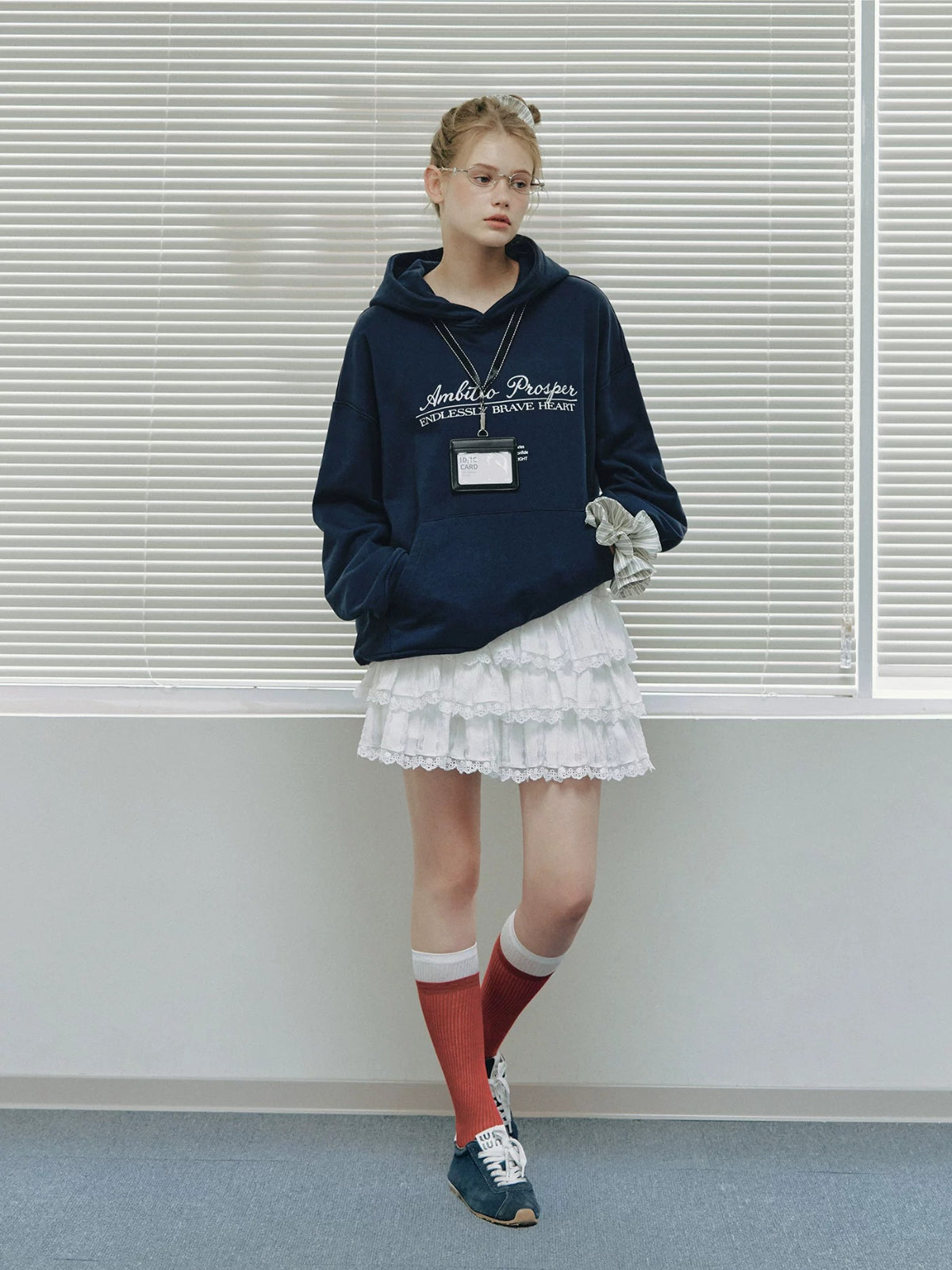 College Embroidered Cotton Hoodie