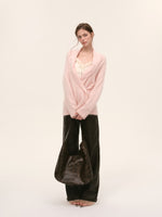 Velvet Fur-Trimmed Tie Front Camisole