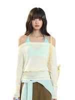 Apricot Off Shoulder Cover Up