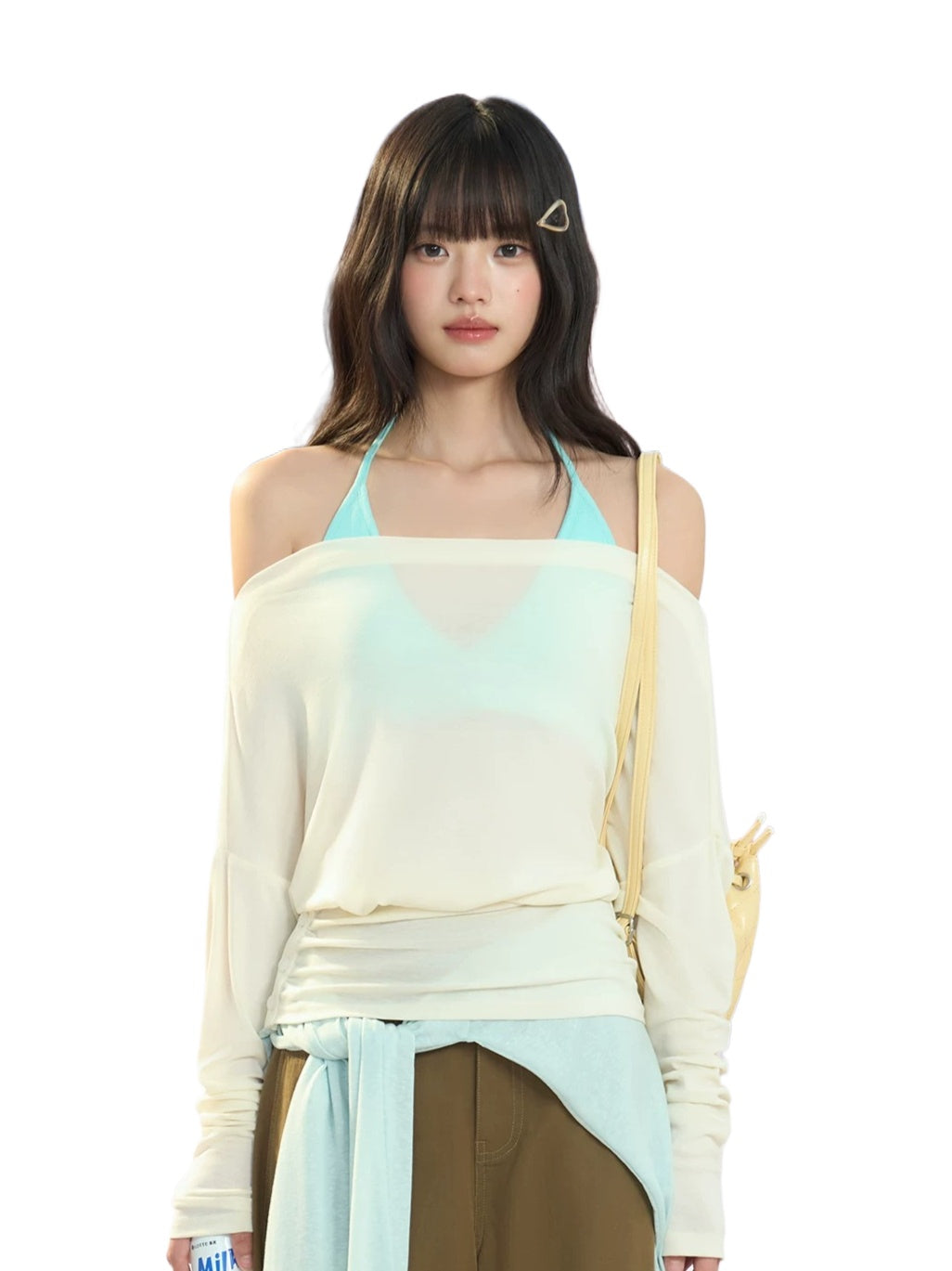 Apricot Off Shoulder Cover Up
