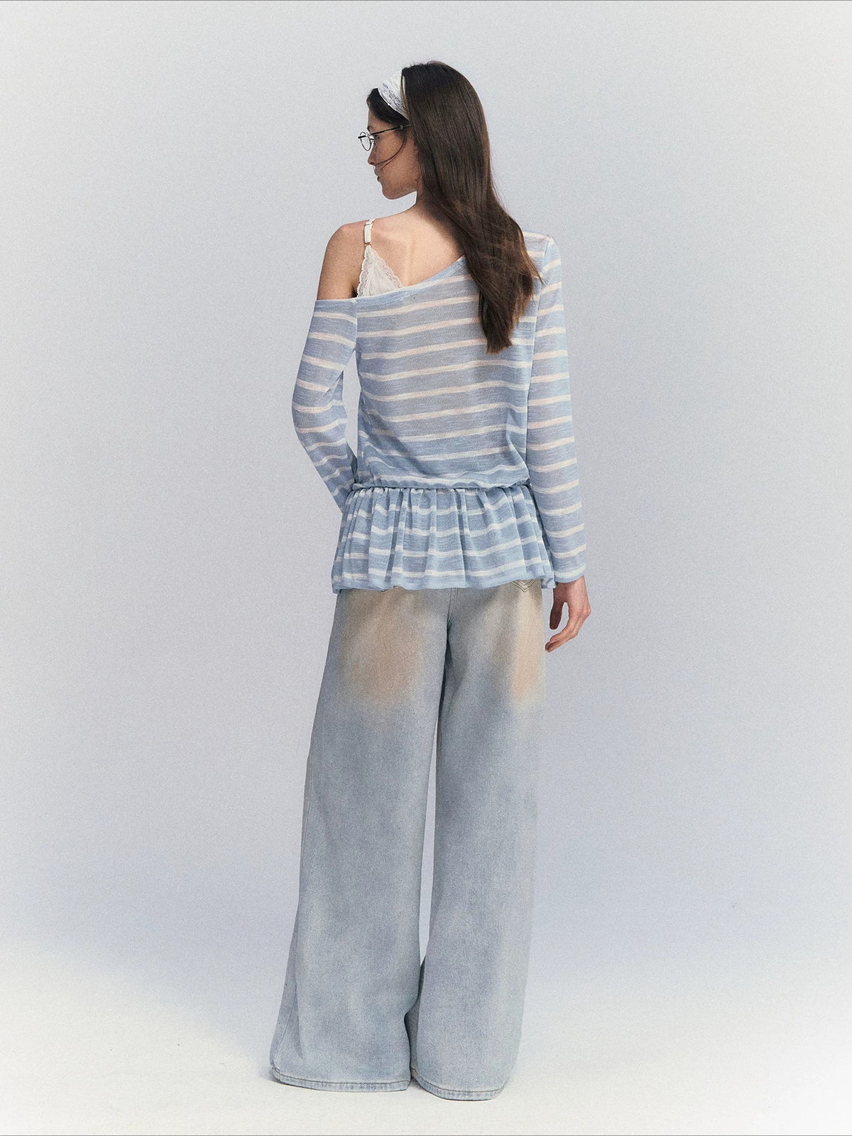 Lace Strap Stripe Top