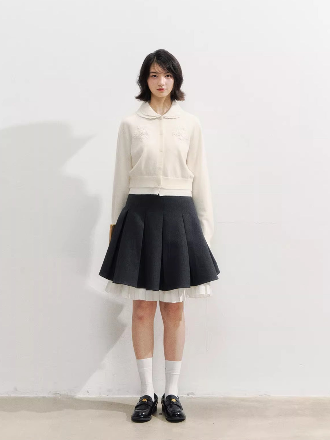Crochet Doll Collar Cardigan