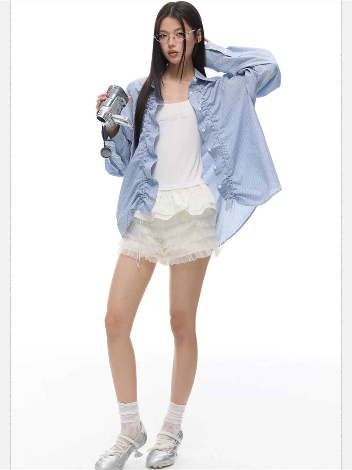 Stripe Drawstring Shirt