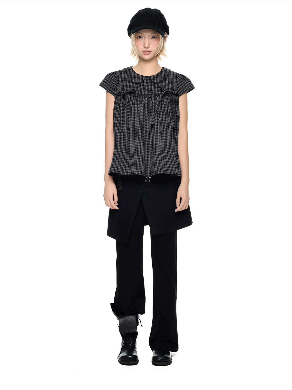 Plaid Peter Pan Top