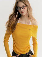 Off Shoulder Knit 2-in-1 Top