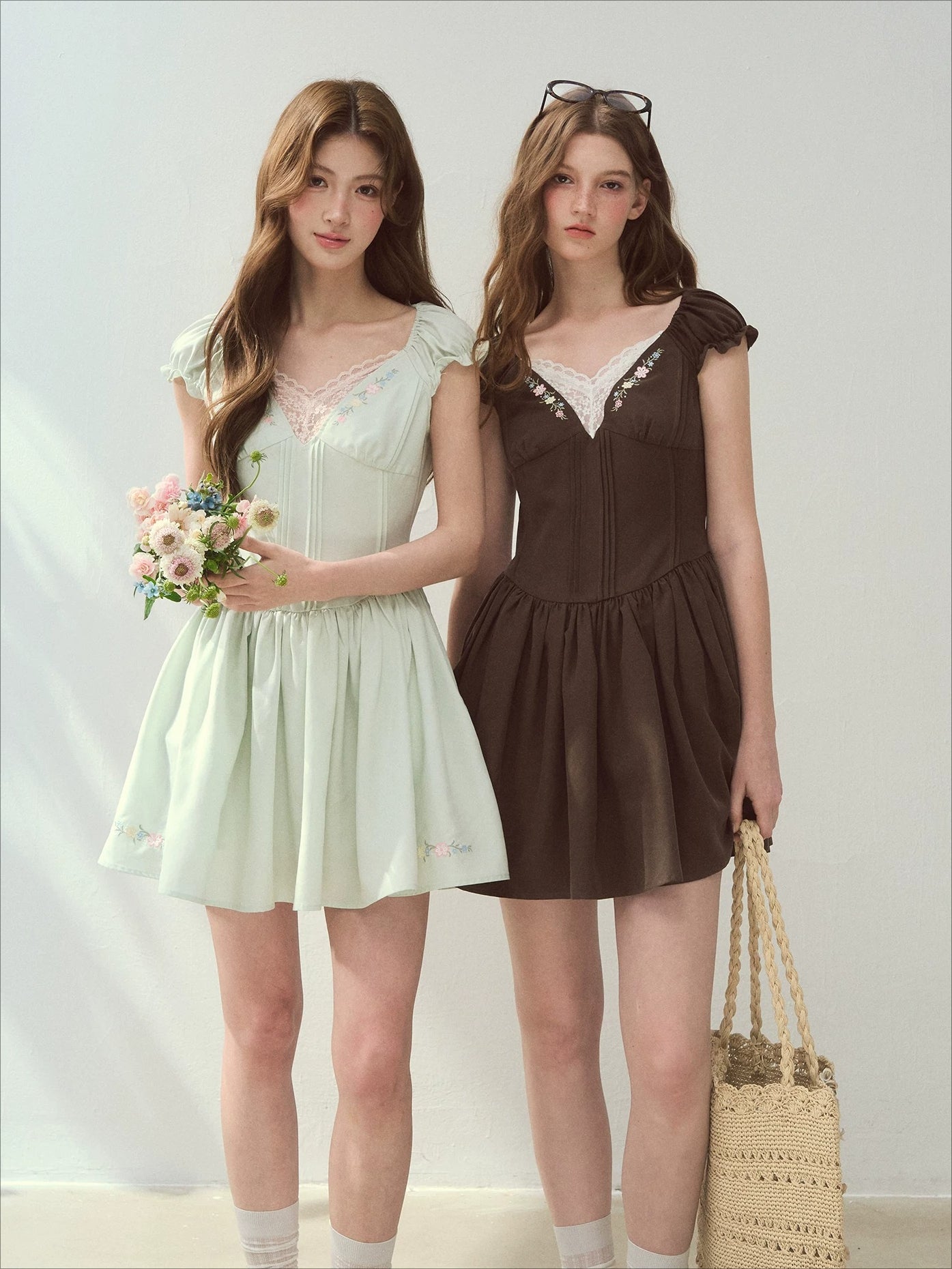 Green &amp; Brown "Seaside Reading" Dress