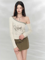 Crystal Asymmetric Print Top