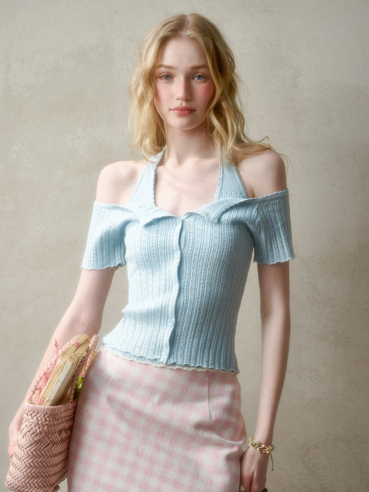 Summer-Colored One-Shoulder Cardigan