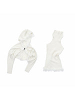 Hooded Faux Fur Knit Set