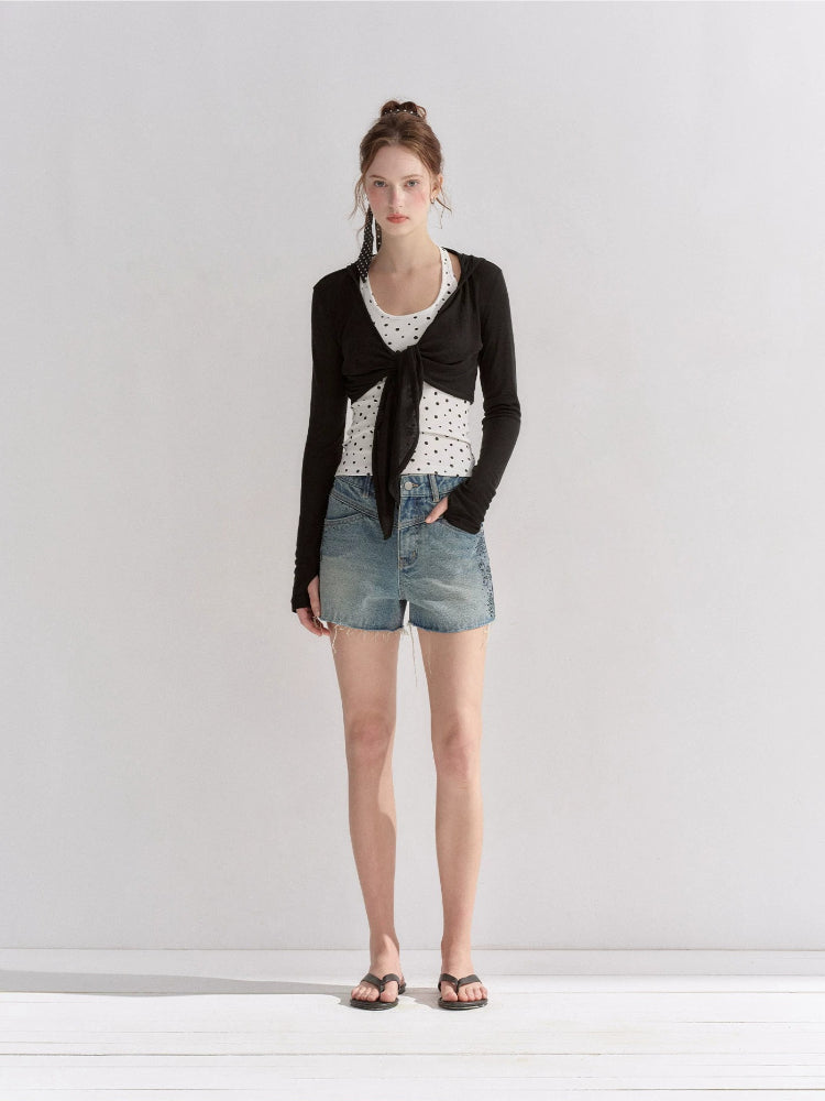Rhinestone Denim Shorts