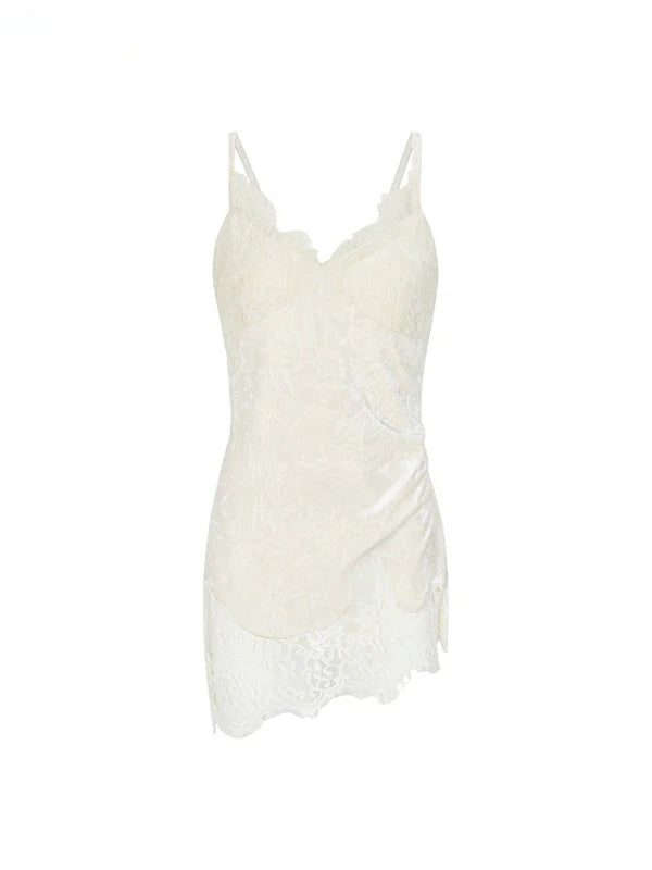 Beige Lace Panel Camisole Top