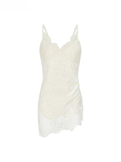 Beige Lace Panel Camisole Top