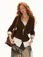 Textured Slim Henry Neck Cardigan
