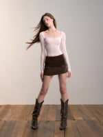 Knit Waist Pocket Mini Skirt