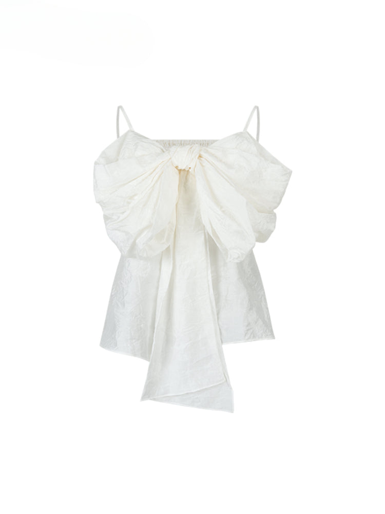 Large Bow Pleated Lightweight Cami Vest