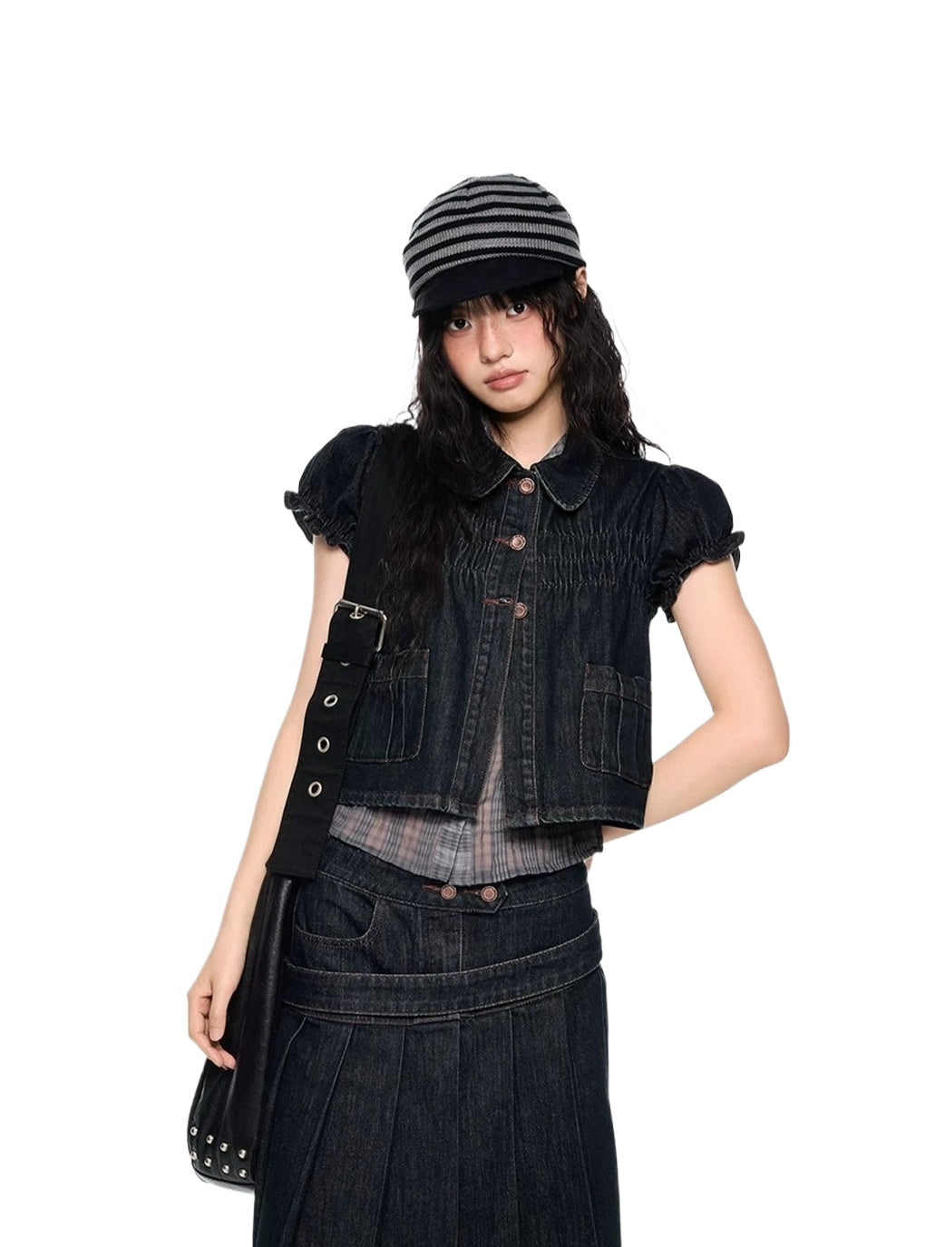 Doll Collar Denim Set