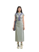Printed Side Gathered Tie Dress