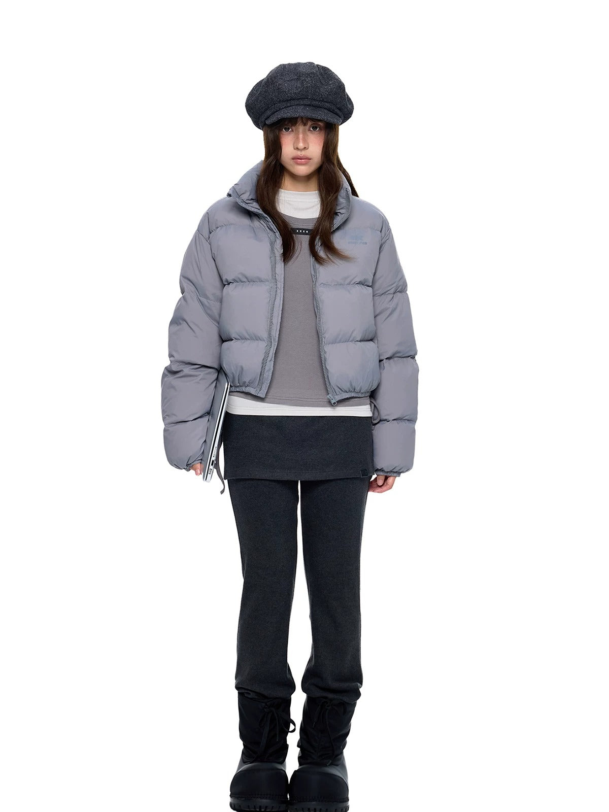 Maillard Cropped Down Puffer Jacket