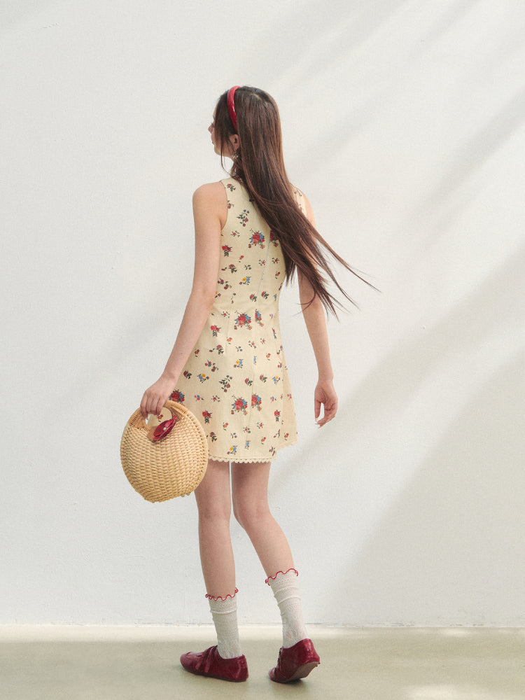 Flower Print Sleeveless Dress