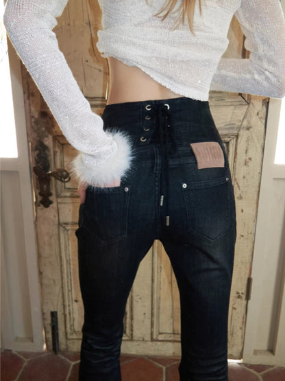 Washed High Waist Flare Jeans