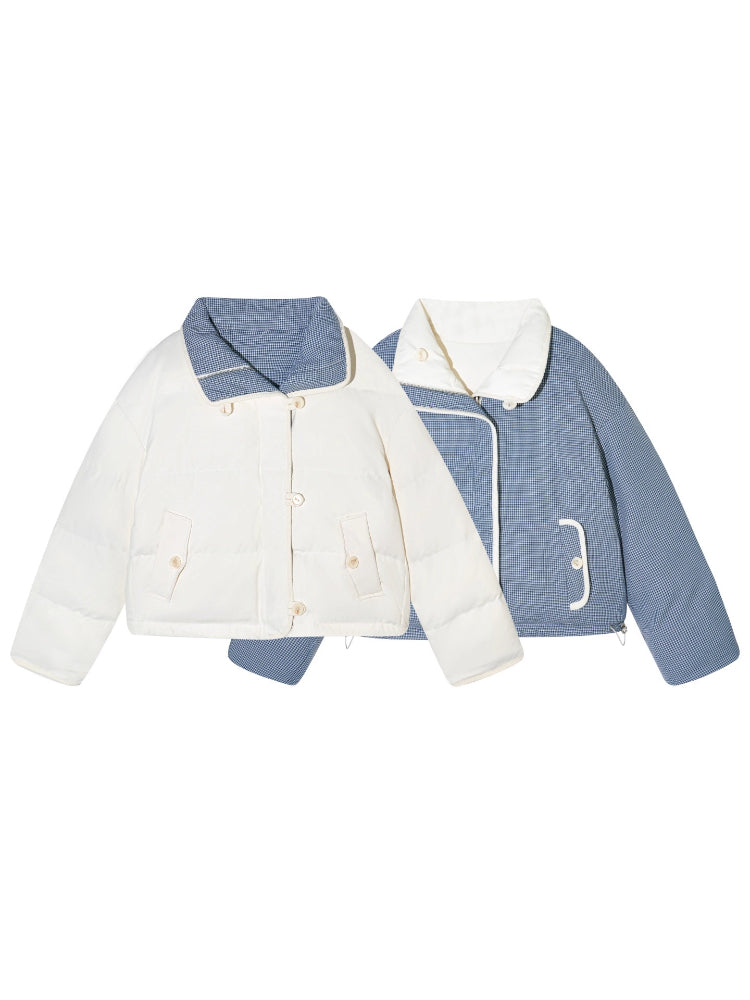 Reversible Plaid Down Puffer